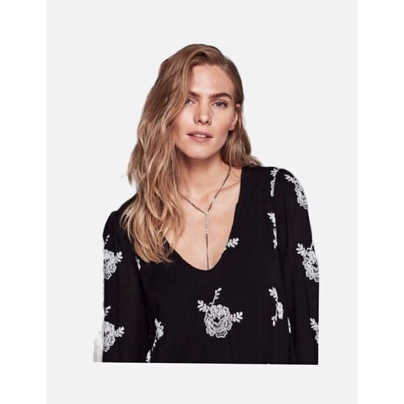 Free People Embroidered Floral Mini Tunic Dress - Picture 2 of 7